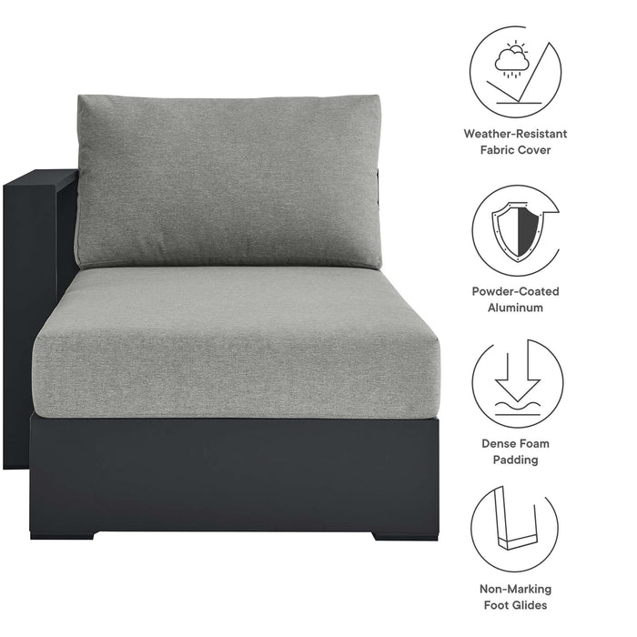 Tahoe Outdoor Patio Powder-Coated Aluminum Modular Left-Facing Chaise Lounge Gray Gray