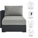 Tahoe Outdoor Patio Powder-Coated Aluminum Modular Left-Facing Chaise Lounge Gray Gray