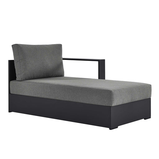 Tahoe Outdoor Patio Powder-Coated Aluminum Modular Right-Facing Chaise Lounge Gray Charcoal