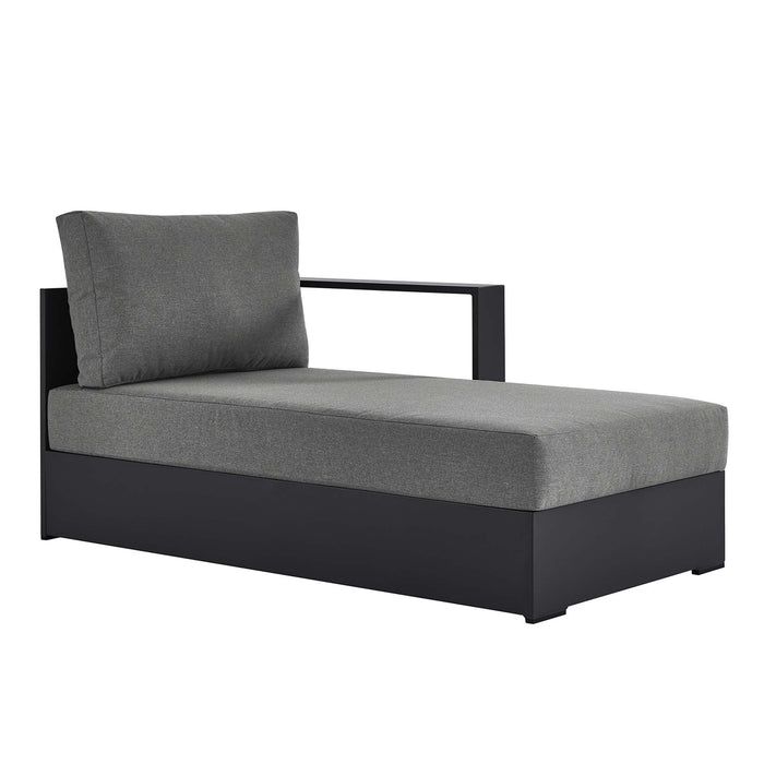 Tahoe Outdoor Patio Powder-Coated Aluminum Modular Right-Facing Chaise Lounge Gray Charcoal