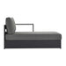 Tahoe Outdoor Patio Powder-Coated Aluminum Modular Right-Facing Chaise Lounge Gray Charcoal