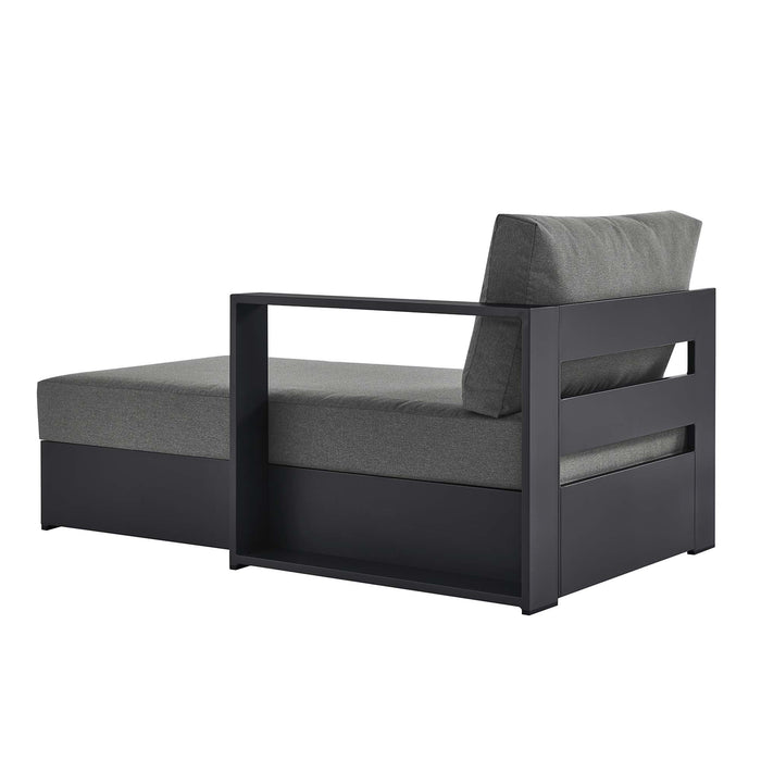 Tahoe Outdoor Patio Powder-Coated Aluminum Modular Right-Facing Chaise Lounge Gray Charcoal