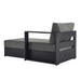 Tahoe Outdoor Patio Powder-Coated Aluminum Modular Right-Facing Chaise Lounge Gray Charcoal