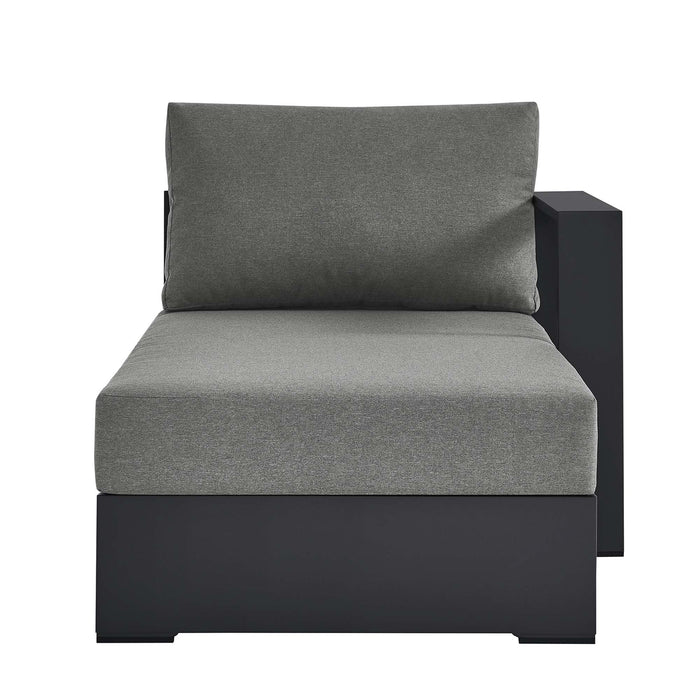 Tahoe Outdoor Patio Powder-Coated Aluminum Modular Right-Facing Chaise Lounge Gray Charcoal
