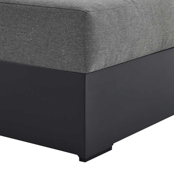 Tahoe Outdoor Patio Powder-Coated Aluminum Modular Right-Facing Chaise Lounge Gray Charcoal