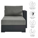 Tahoe Outdoor Patio Powder-Coated Aluminum Modular Right-Facing Chaise Lounge Gray Charcoal
