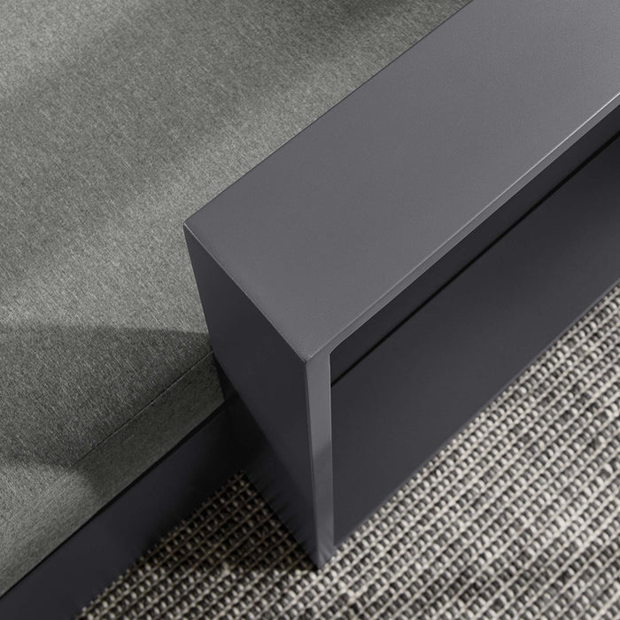 Tahoe Outdoor Patio Powder-Coated Aluminum Modular Right-Facing Chaise Lounge Gray Charcoal