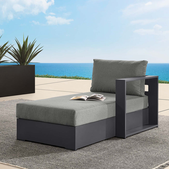 Tahoe Outdoor Patio Powder-Coated Aluminum Modular Right-Facing Chaise Lounge Gray Charcoal