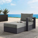 Tahoe Outdoor Patio Powder-Coated Aluminum Modular Right-Facing Chaise Lounge Gray Charcoal