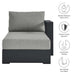 Tahoe Outdoor Patio Powder-Coated Aluminum Modular Right-Facing Chaise Lounge Gray Gray