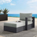 Tahoe Outdoor Patio Powder-Coated Aluminum Modular Right-Facing Chaise Lounge Gray Gray