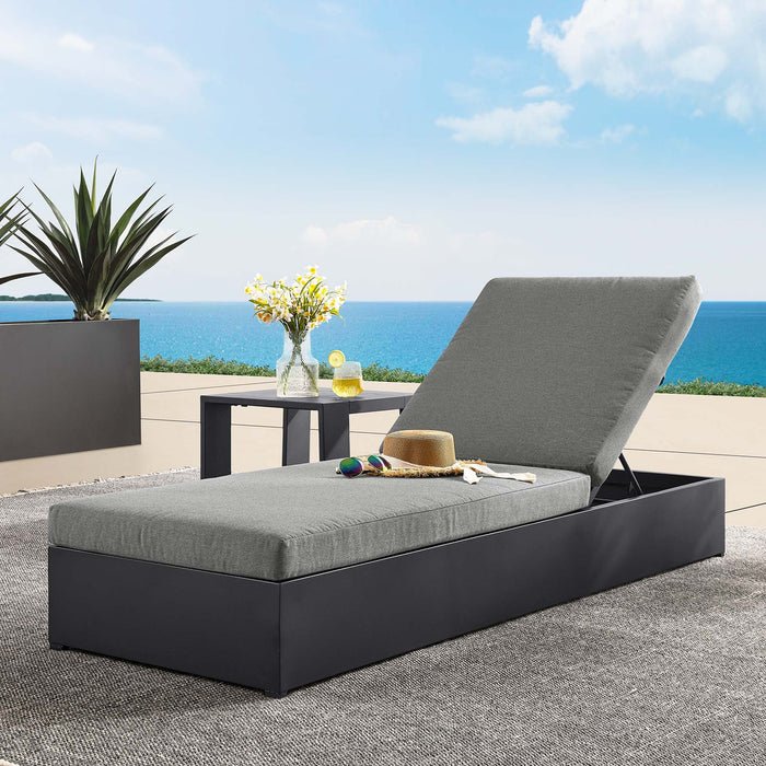 Tahoe Outdoor Patio Powder-Coated Aluminum Chaise Lounge Chair Gray Charcoal
