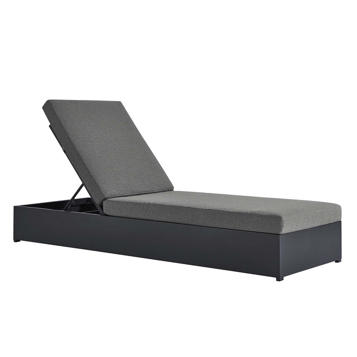 Tahoe Outdoor Patio Powder-Coated Aluminum Chaise Lounge Chair Gray Charcoal
