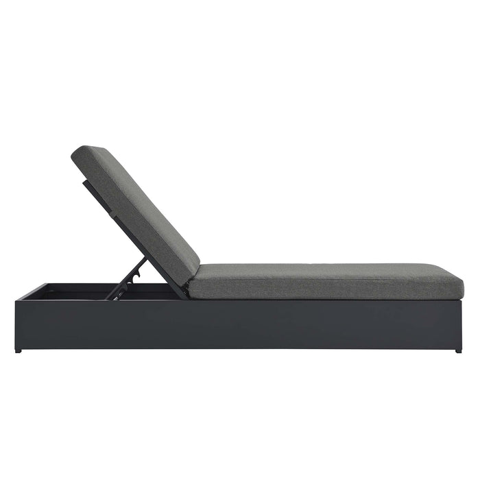Tahoe Outdoor Patio Powder-Coated Aluminum Chaise Lounge Chair Gray Charcoal