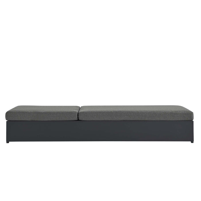 Tahoe Outdoor Patio Powder-Coated Aluminum Chaise Lounge Chair Gray Charcoal