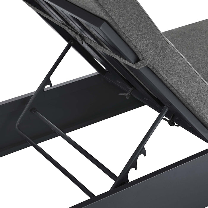 Tahoe Outdoor Patio Powder-Coated Aluminum Chaise Lounge Chair Gray Charcoal