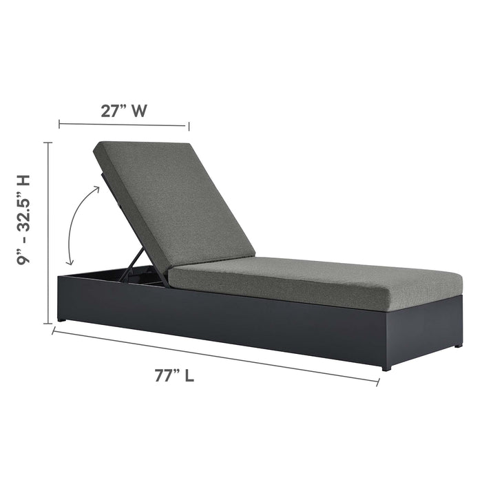 Tahoe Outdoor Patio Powder-Coated Aluminum Chaise Lounge Chair Gray Charcoal