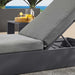 Tahoe Outdoor Patio Powder-Coated Aluminum Chaise Lounge Chair Gray Charcoal
