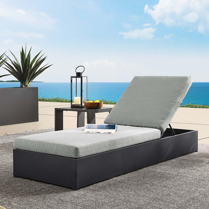 Tahoe Outdoor Patio Powder-Coated Aluminum Chaise Lounge Chair Gray Gray