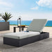 Tahoe Outdoor Patio Powder-Coated Aluminum Chaise Lounge Chair Gray Gray