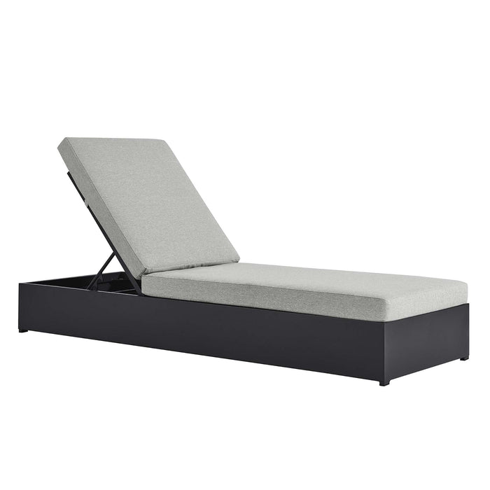 Tahoe Outdoor Patio Powder-Coated Aluminum Chaise Lounge Chair Gray Gray