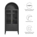 Modway Tessa Tall Arched Storage Display Cabinet in Black - Side View
