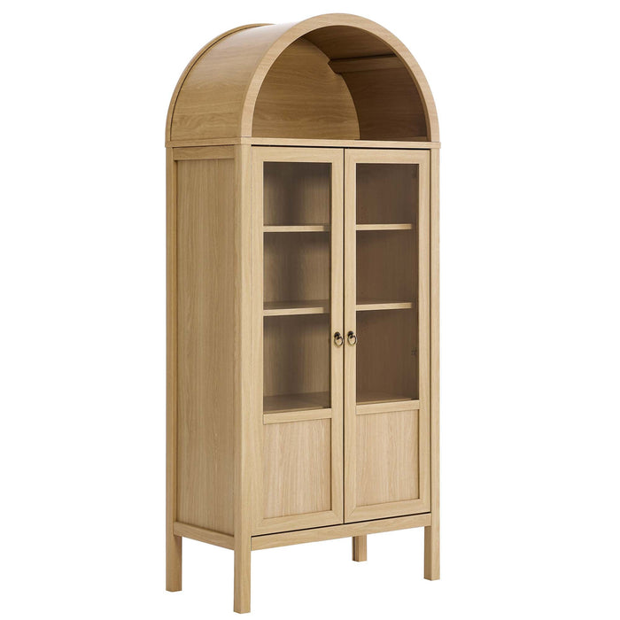 Modway Tessa Tall Arched Storage Display Cabinet in Black