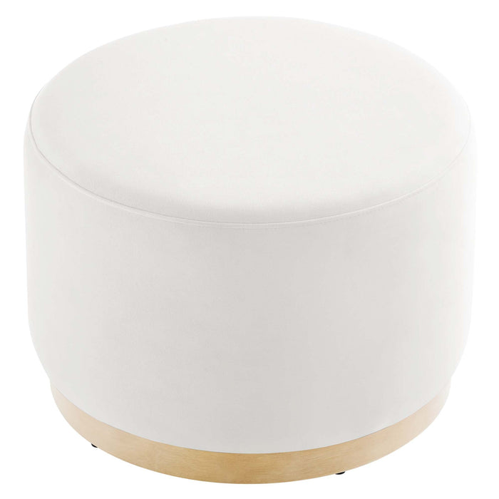 Tilden Large 23" Round Performance Velvet Upholstered Ottoman