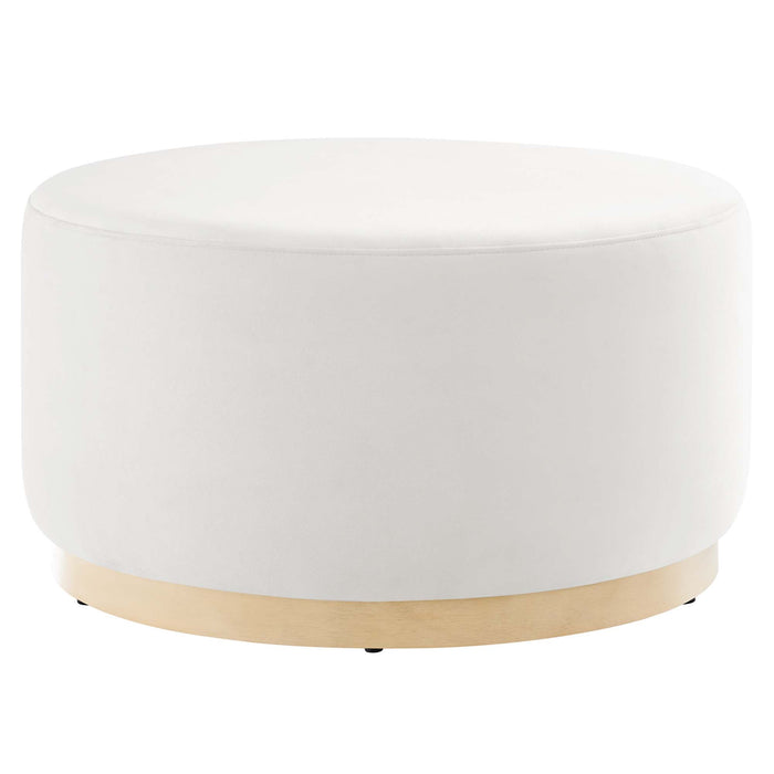 Modway Tilden Large 29" Round Performance Velvet Upholstered Ottoman Living Room Furniture - View 32