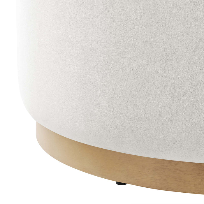 Modway Tilden Large 29" Round Performance Velvet Upholstered Ottoman Living Room Furniture - Dimensions