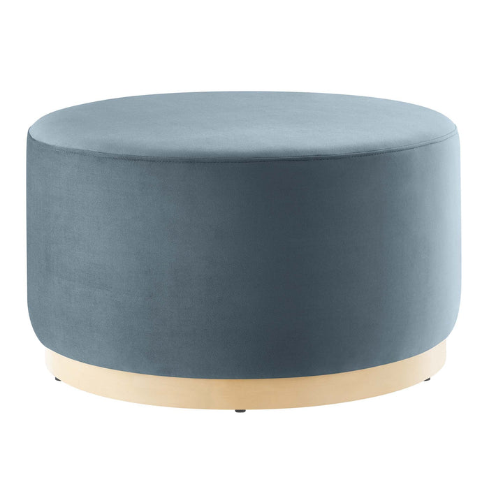 Modway Tilden Large 29" Round Performance Velvet Upholstered Ottoman Living Room Furniture - View 33