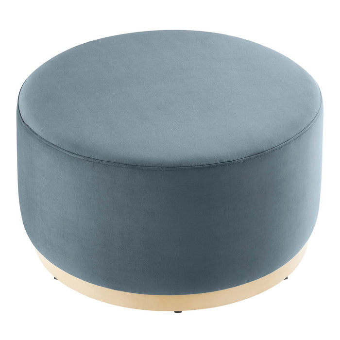 Modway Tilden Large 29" Round Performance Velvet Upholstered Ottoman Living Room Furniture - View 11