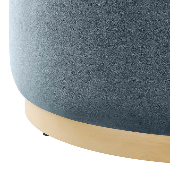 Modway Tilden Large 29" Round Performance Velvet Upholstered Ottoman Living Room Furniture - View 12