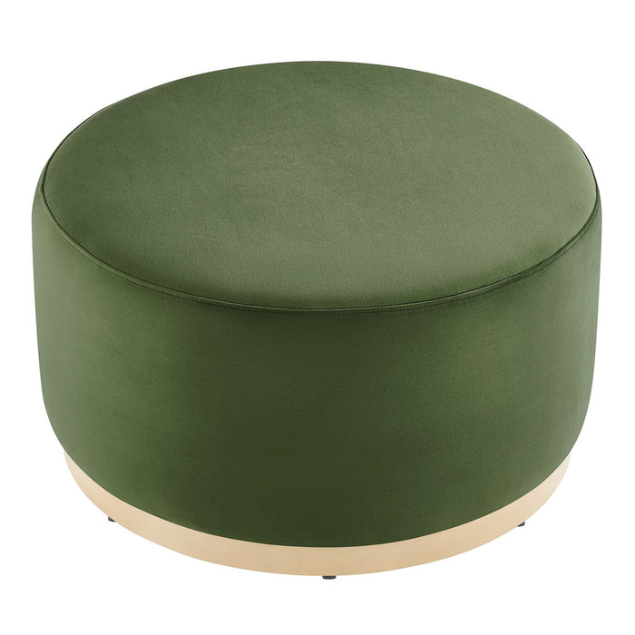 Modway Tilden Large 29" Round Performance Velvet Upholstered Ottoman Living Room Furniture - View 17