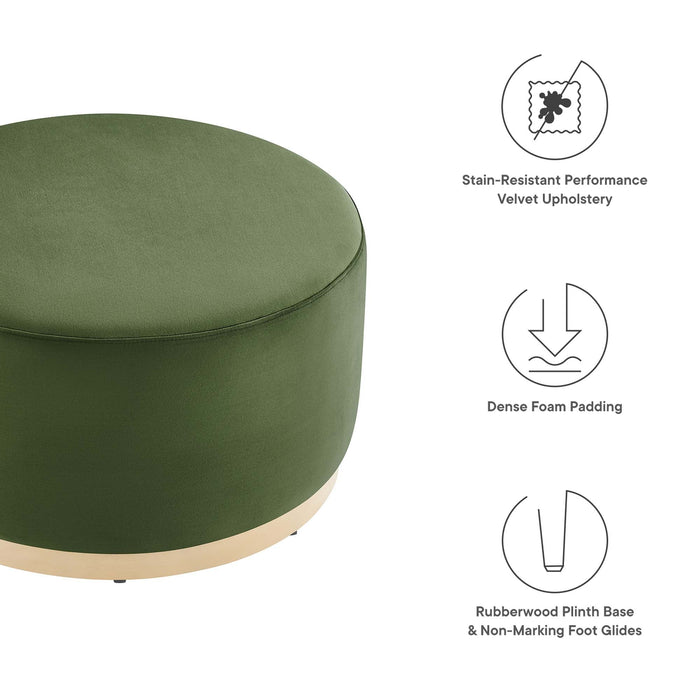 Modway Tilden Large 29" Round Performance Velvet Upholstered Ottoman Living Room Furniture - View 14