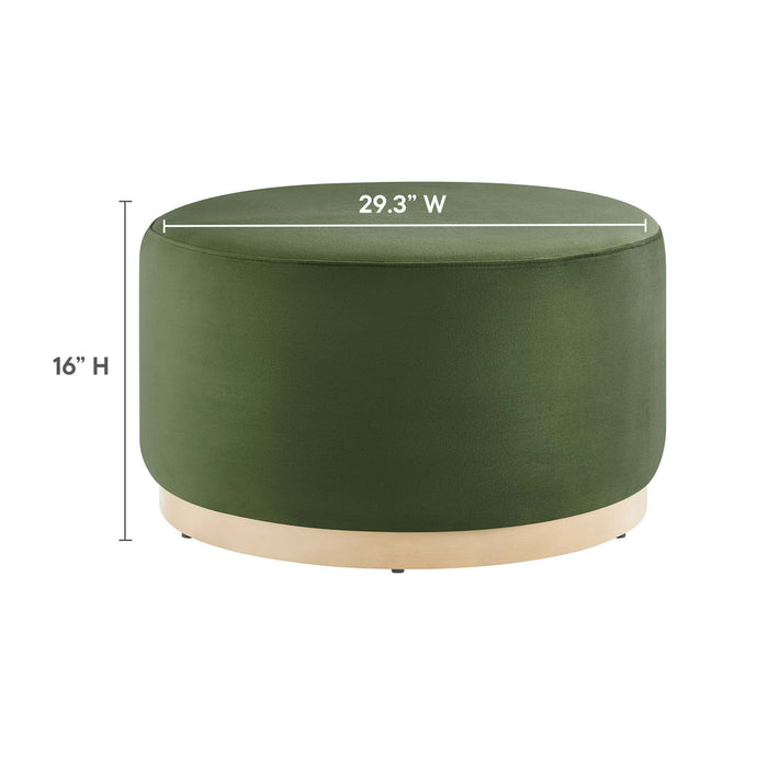 Modway Tilden Large 29" Round Performance Velvet Upholstered Ottoman Living Room Furniture - View 15