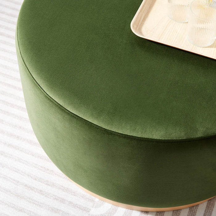 Modway Tilden Large 29" Round Performance Velvet Upholstered Ottoman Living Room Furniture - View 16
