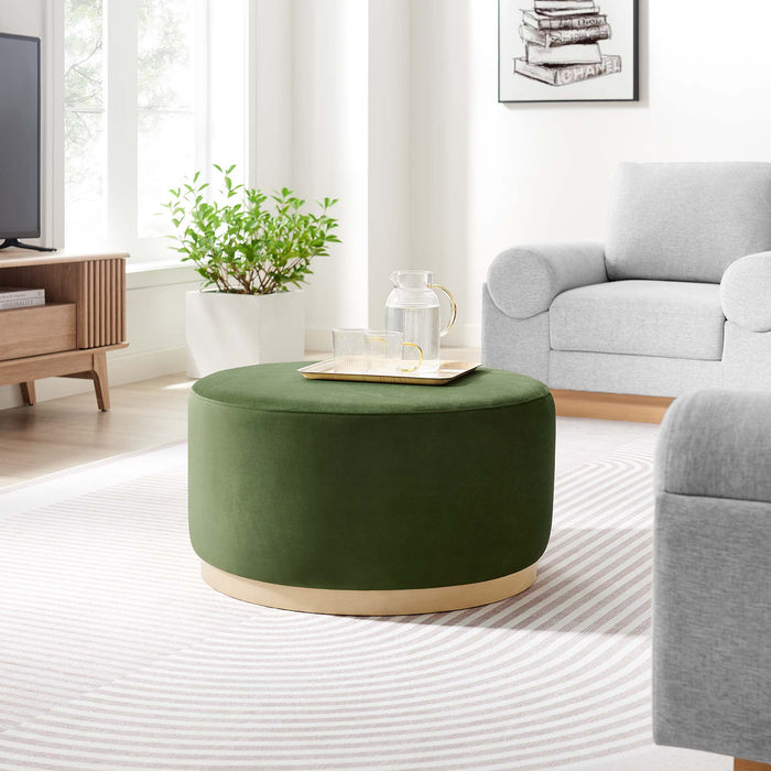 Modway Tilden Large 29" Round Performance Velvet Upholstered Ottoman Living Room Furniture - View 13