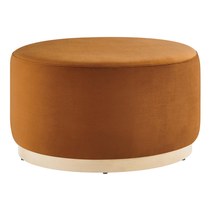 Modway Tilden Large 29" Round Performance Velvet Upholstered Ottoman Living Room Furniture - View 34