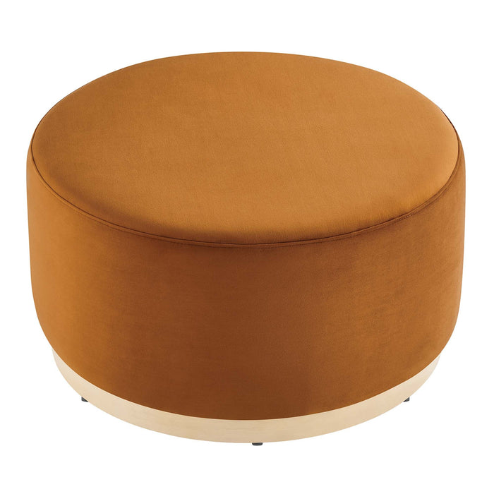 Modway Tilden Large 29" Round Performance Velvet Upholstered Ottoman Living Room Furniture - View 23