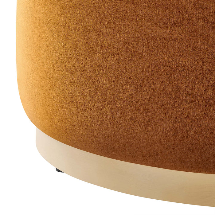 Modway Tilden Large 29" Round Performance Velvet Upholstered Ottoman Living Room Furniture - View 24