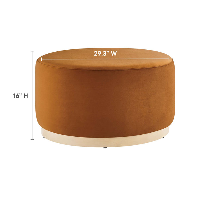 Modway Tilden Large 29" Round Performance Velvet Upholstered Ottoman Living Room Furniture - View 21