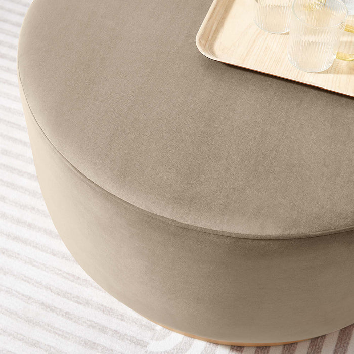Modway Tilden Large 29" Round Performance Velvet Upholstered Ottoman Living Room Furniture - View 28