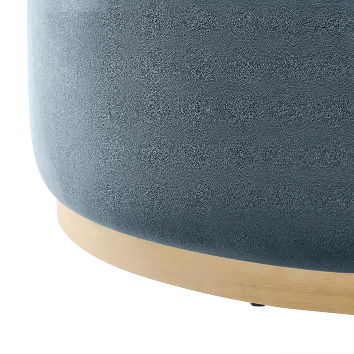 Modway Tilden Large 38" Round Performance Velvet Upholstered Ottoman Living Room Furniture - View 12