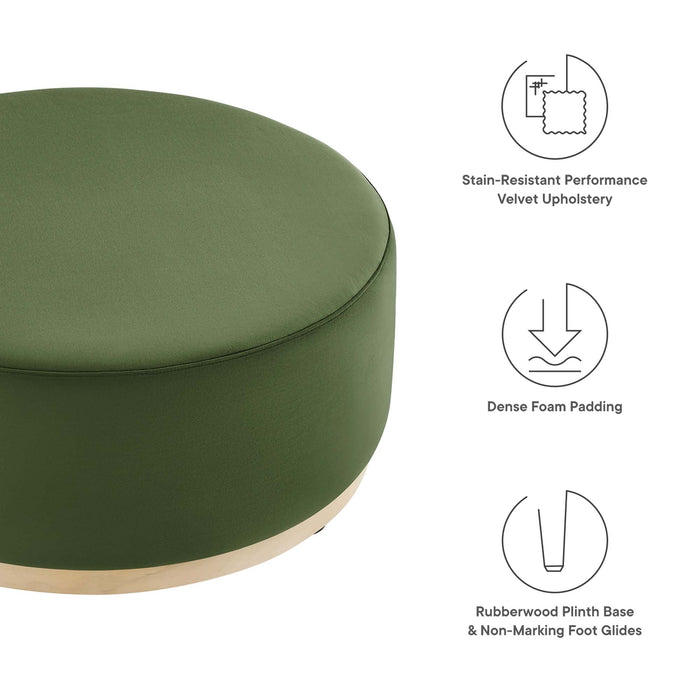 Modway Tilden Large 38" Round Performance Velvet Upholstered Ottoman Living Room Furniture - View 14