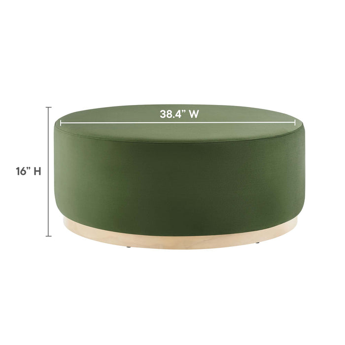 Modway Tilden Large 38" Round Performance Velvet Upholstered Ottoman Living Room Furniture - View 15
