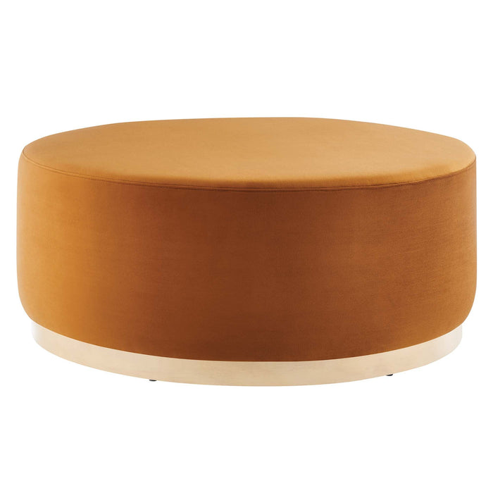 Modway Tilden Large 38" Round Performance Velvet Upholstered Ottoman Living Room Furniture - View 34