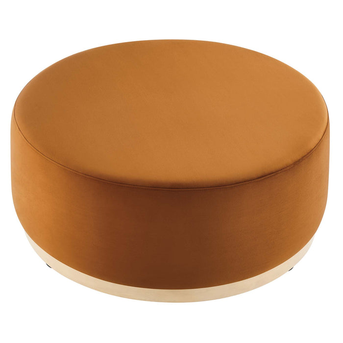 Modway Tilden Large 38" Round Performance Velvet Upholstered Ottoman Living Room Furniture - View 23
