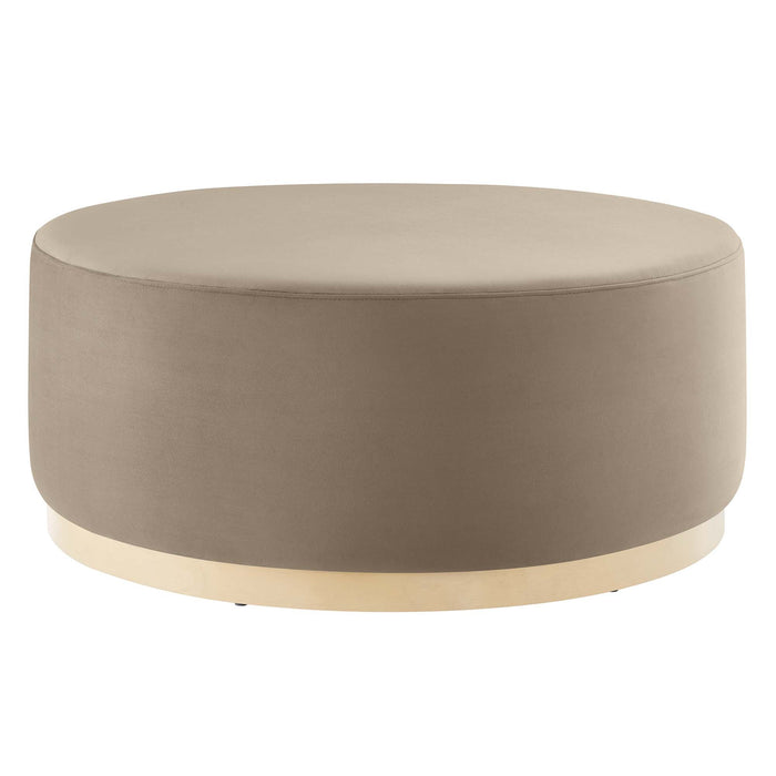 Modway Tilden Large 38" Round Performance Velvet Upholstered Ottoman Living Room Furniture - View 31