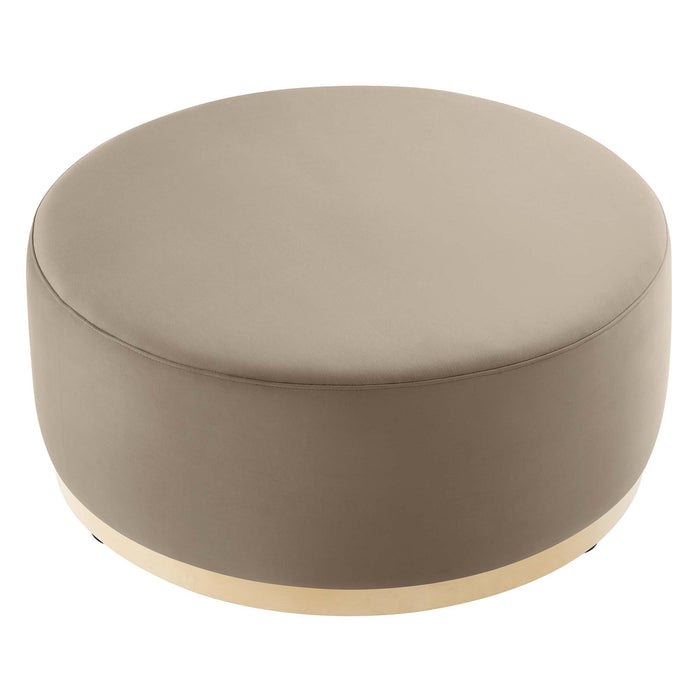 Modway Tilden Large 38" Round Performance Velvet Upholstered Ottoman Living Room Furniture - View 29